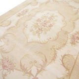 Handmade cream oriental chinese wool rug 124x182cm