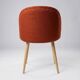 Red Fabric Chair with Wooden Legs