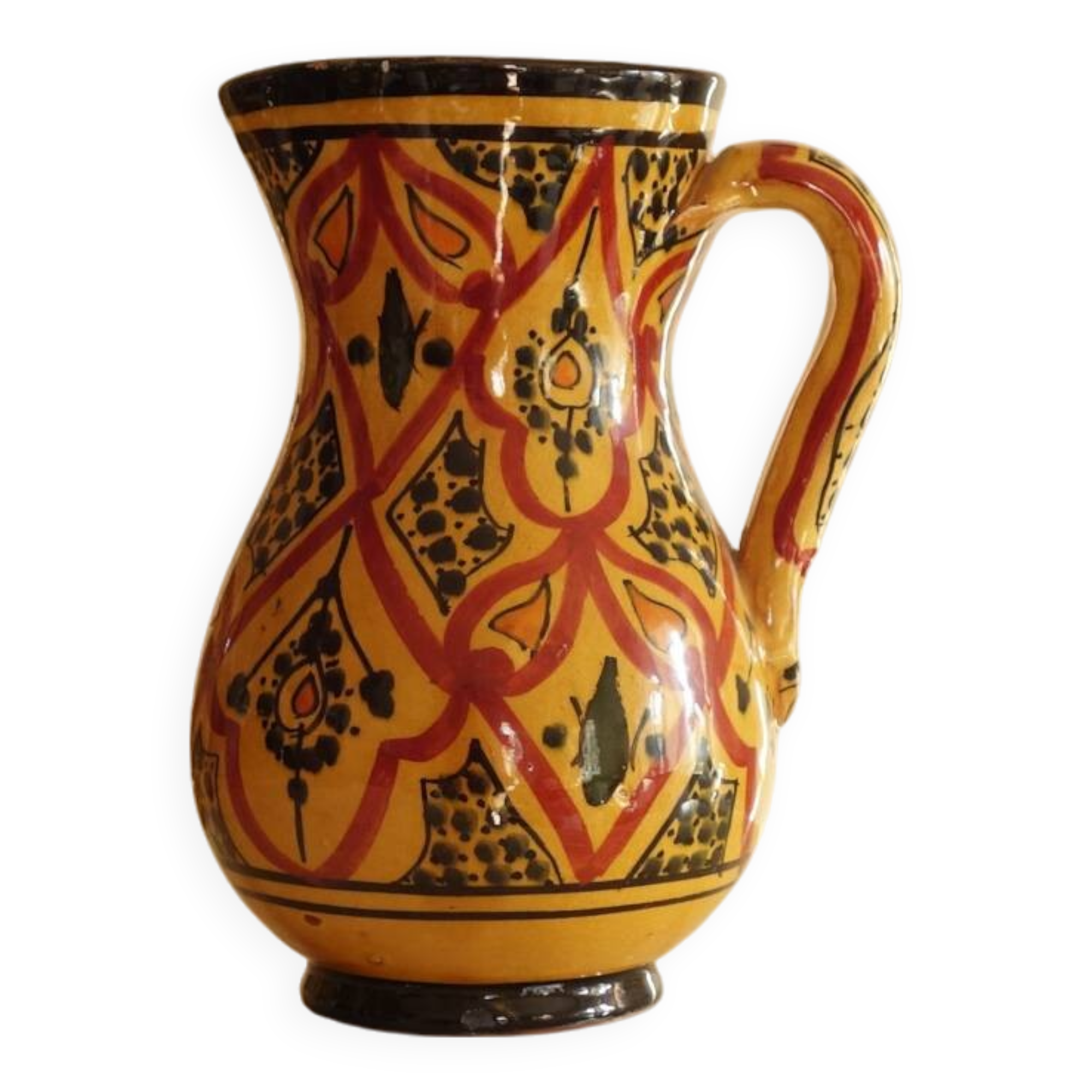 Safi Moroccan Carafe – Traditional Vintage Ceramic Pitcher