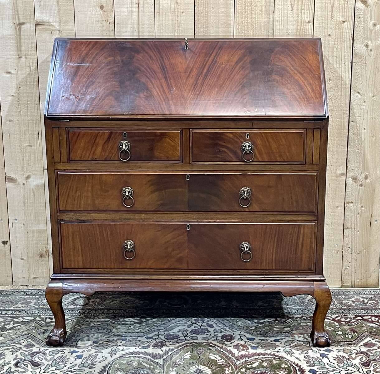1930s mahogany donkey desk in English.
