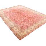 7x9 Red & Yellow Floral Persian Vintage Rug, 206x290Cm