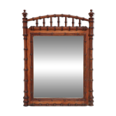 Antique 19th century faux bamboo mirror in wood, France