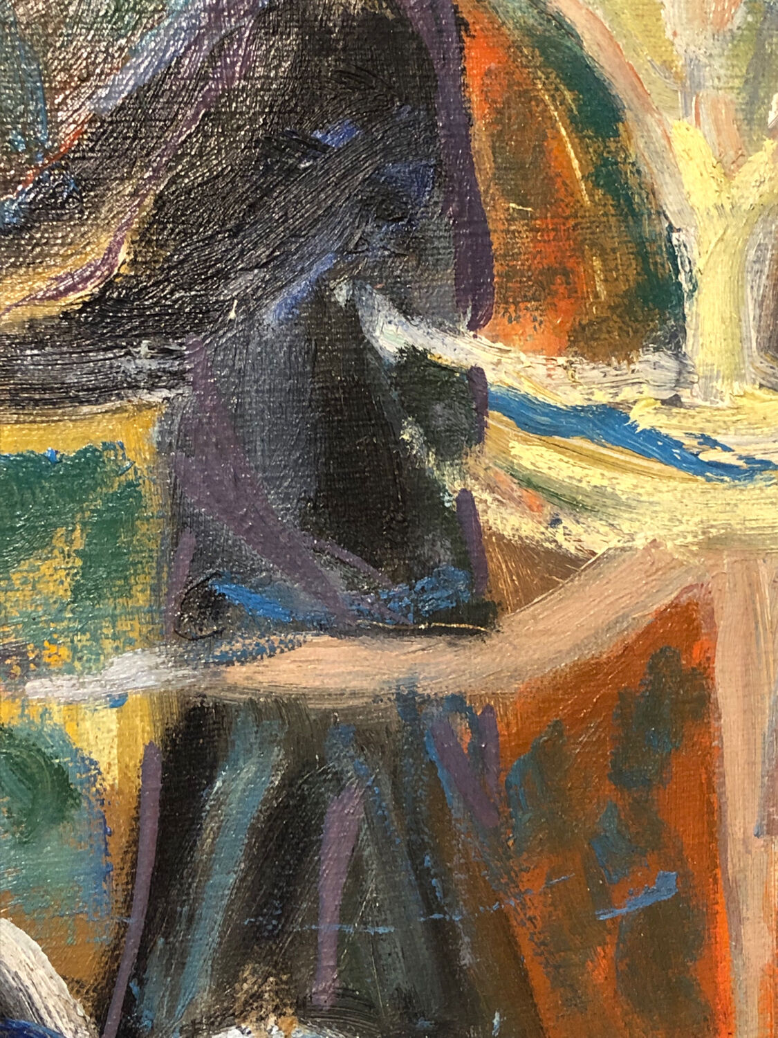 Painting Oil on Canvas Fauvism Circus Horse Dancer Circa 1960