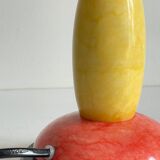 ALABASTER STONE LAMP Blue, Yellow and Red 80s