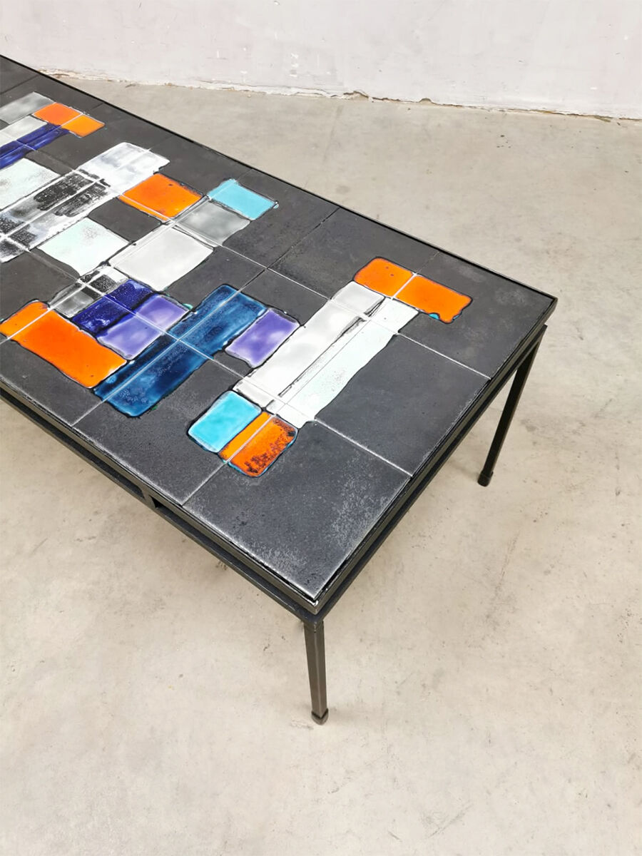 Vintage ceramic tile coffee table belarti ‘art’