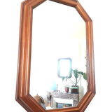 Hexagonal mirror in art deco wood 1950
