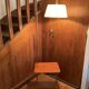 Vintage articulated floor lamp with shelf and magazine holder 1960s
