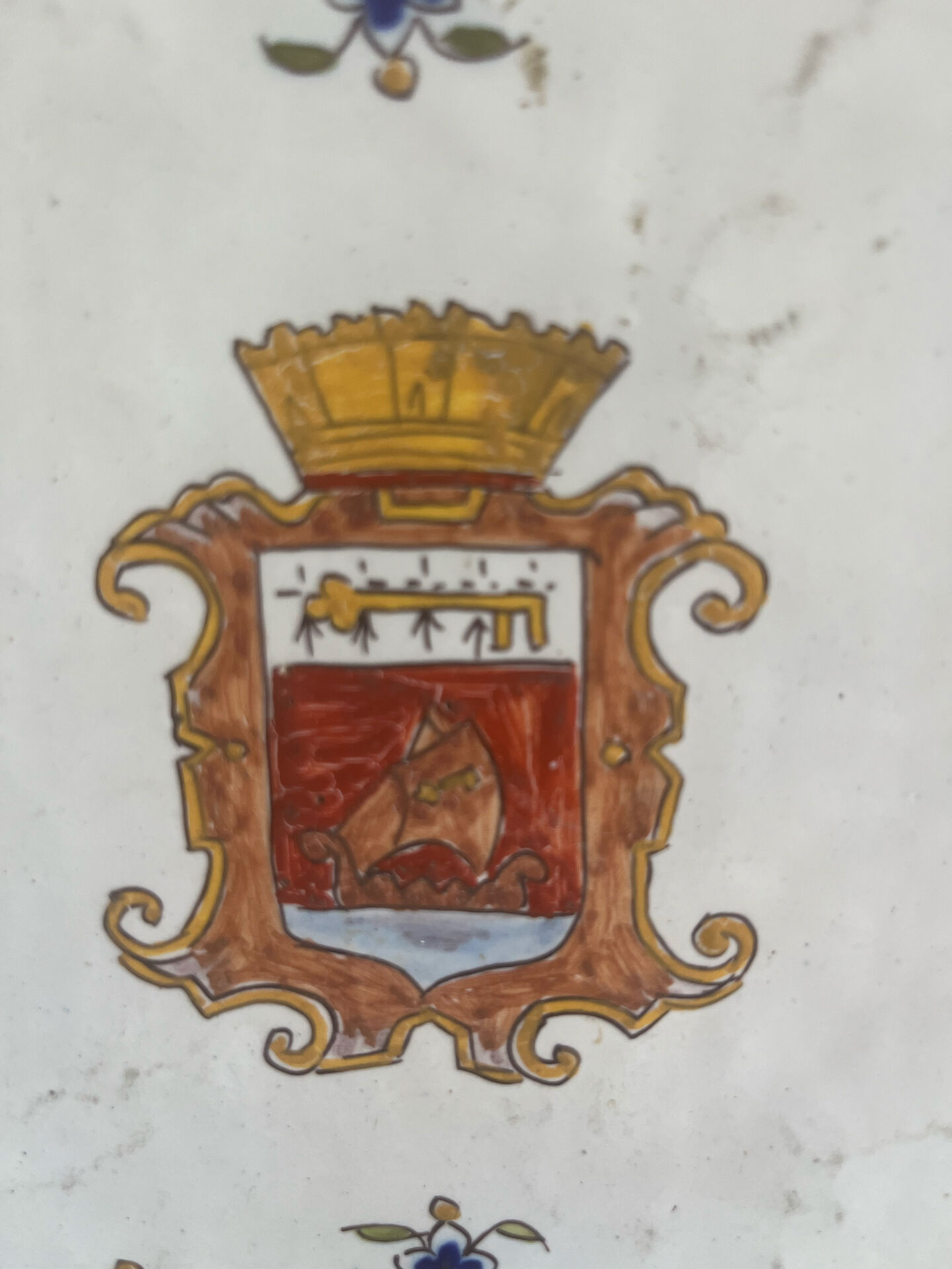 Old Rouen earthenware trivet