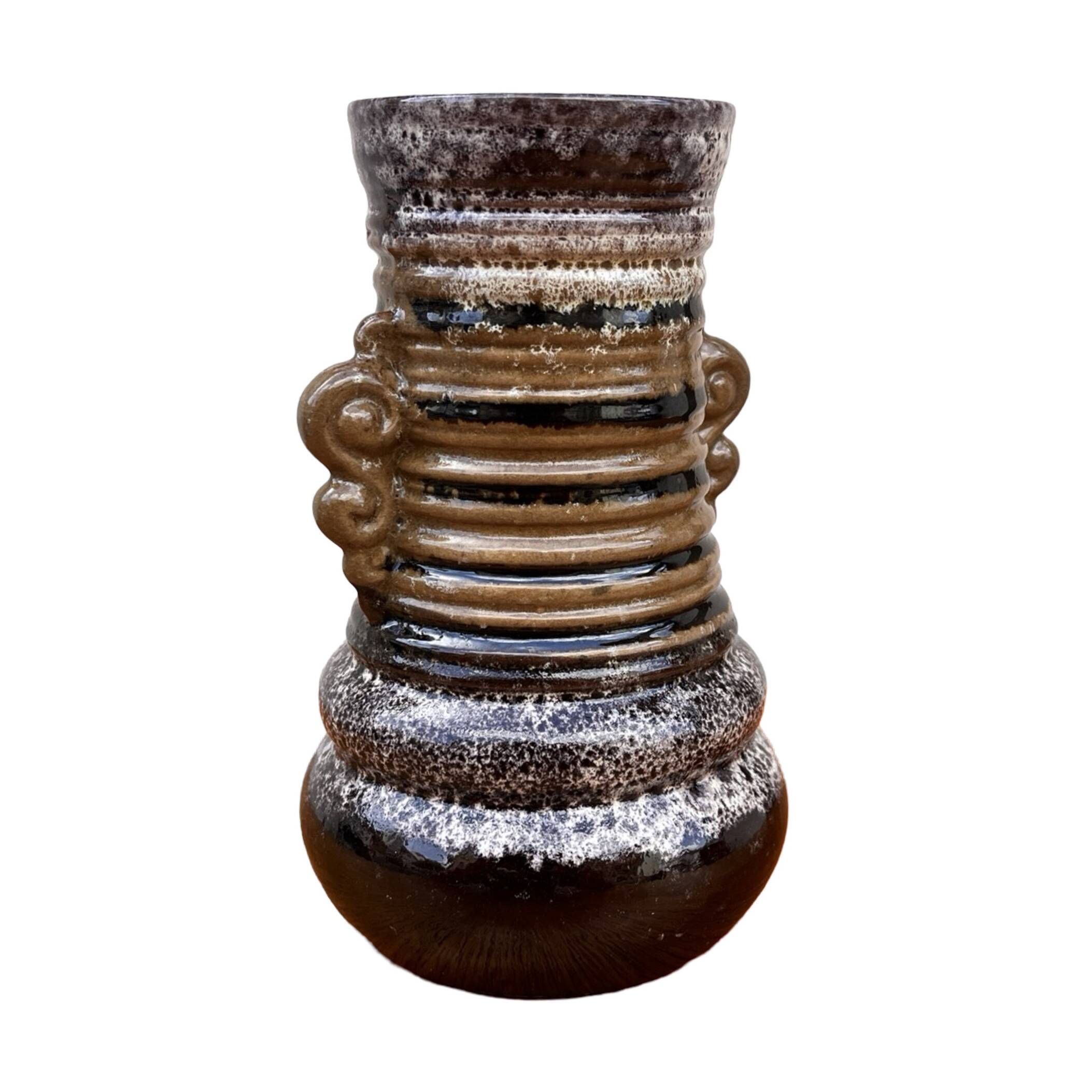 Strehla Keramik fat lava ceramic vase, Germany, 1960s.