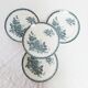 Set of 4 flat plates, iron earth, Société Amandinoise, Margot