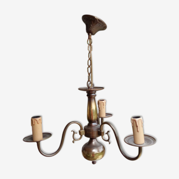 3-branch brass chandelier