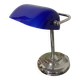 Lampe de banquier bleu/argent