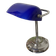 Lampe de banquier bleu/argent