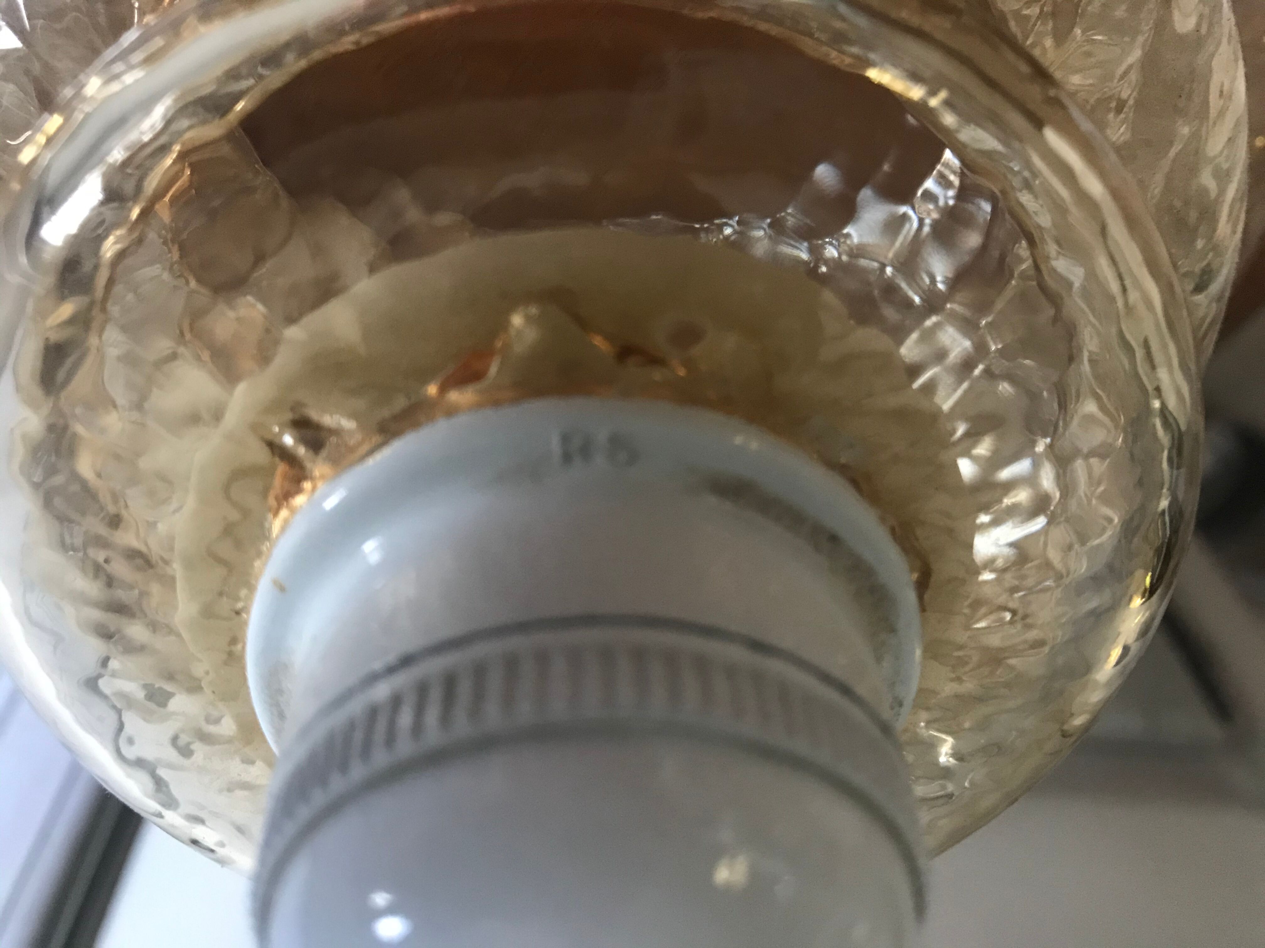 Vintage amber glass suspension