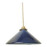Blue opaline cone pendant light