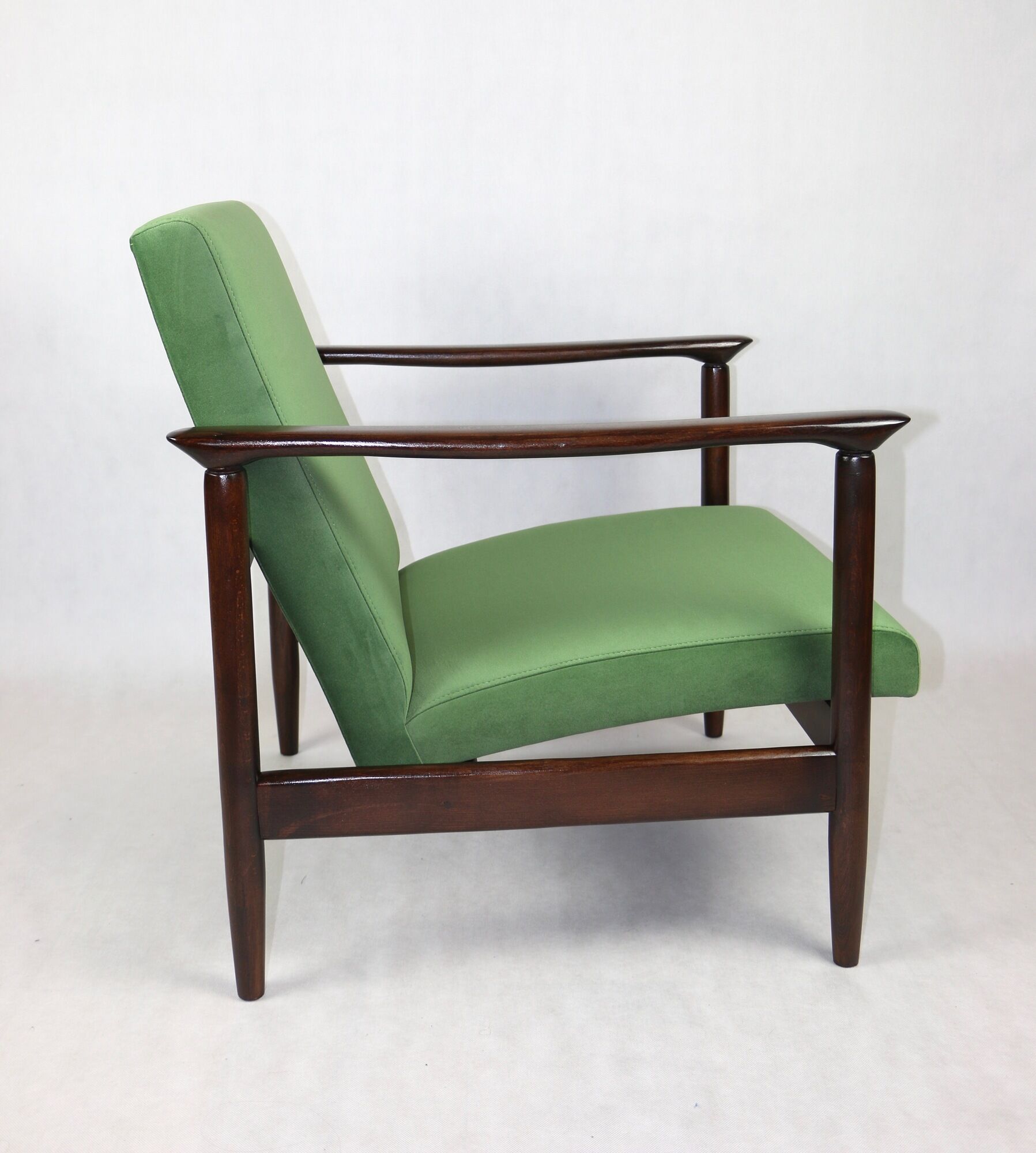 Light Green Velvet GFM-142 Armchair by Edmund Homa, 1970s