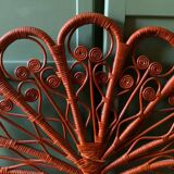 Peacock rattan headboard