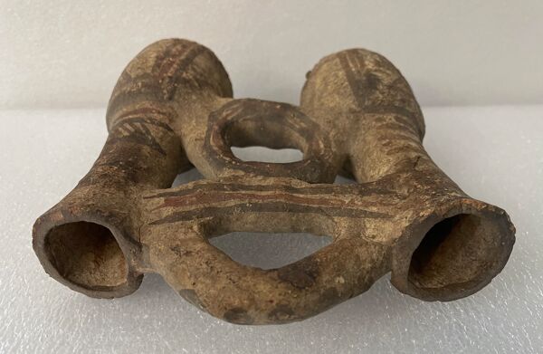 Pichet double terre cuite XVII e siècle ou avant,  Maroc