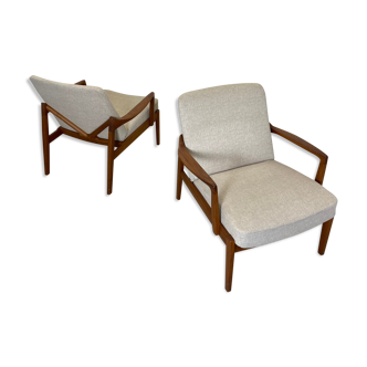 Paire de fauteuils danois d'Edvard Kindt Larsen & Tove Kindt Larsen pour la France & Daverkosen, années 1950