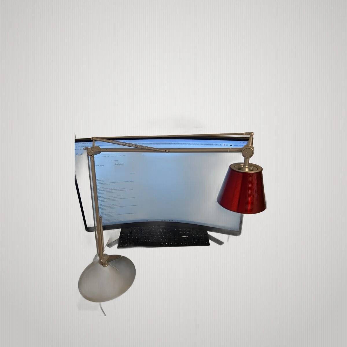 Philippe Starck Archimoon K lamp for Flos 1998 with red collar.
