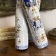 Triple vase in earthenware, 3 bamboo trunks hand-painted.