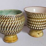 Duo of sacrificed ceramics Pottery by Pieter Groeneveldt 60s