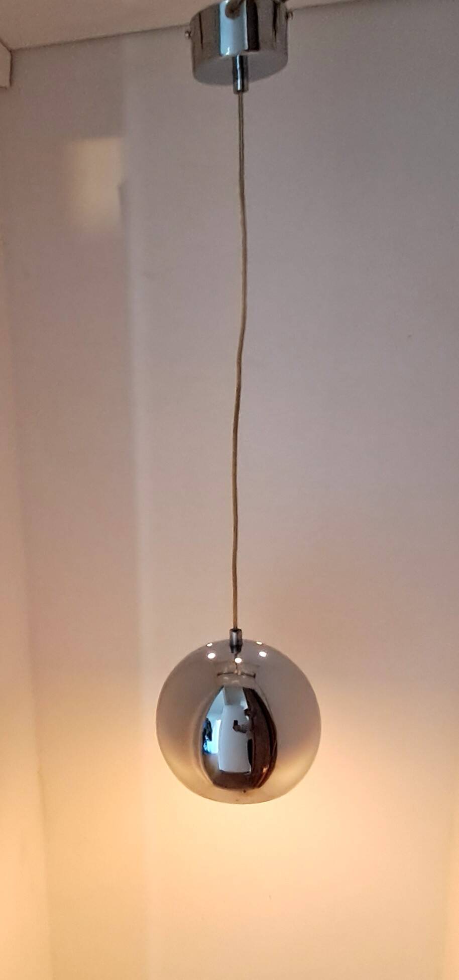Set of 3 Benny Frandsen modular chrome pendant lights, Denmark 1970/80