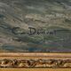 Painting "Entry to the Port in Rough Seas", oil on canvas, signed C. Demont – early 20th century