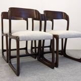 Set of 4 Baumann sled chairs, France circa 1970.