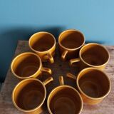 7-cup bistro coffee set in caramel mustard color