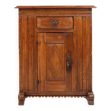 Armoire belge à une porte sculptée à la main du XVIe siècle en chêne massif