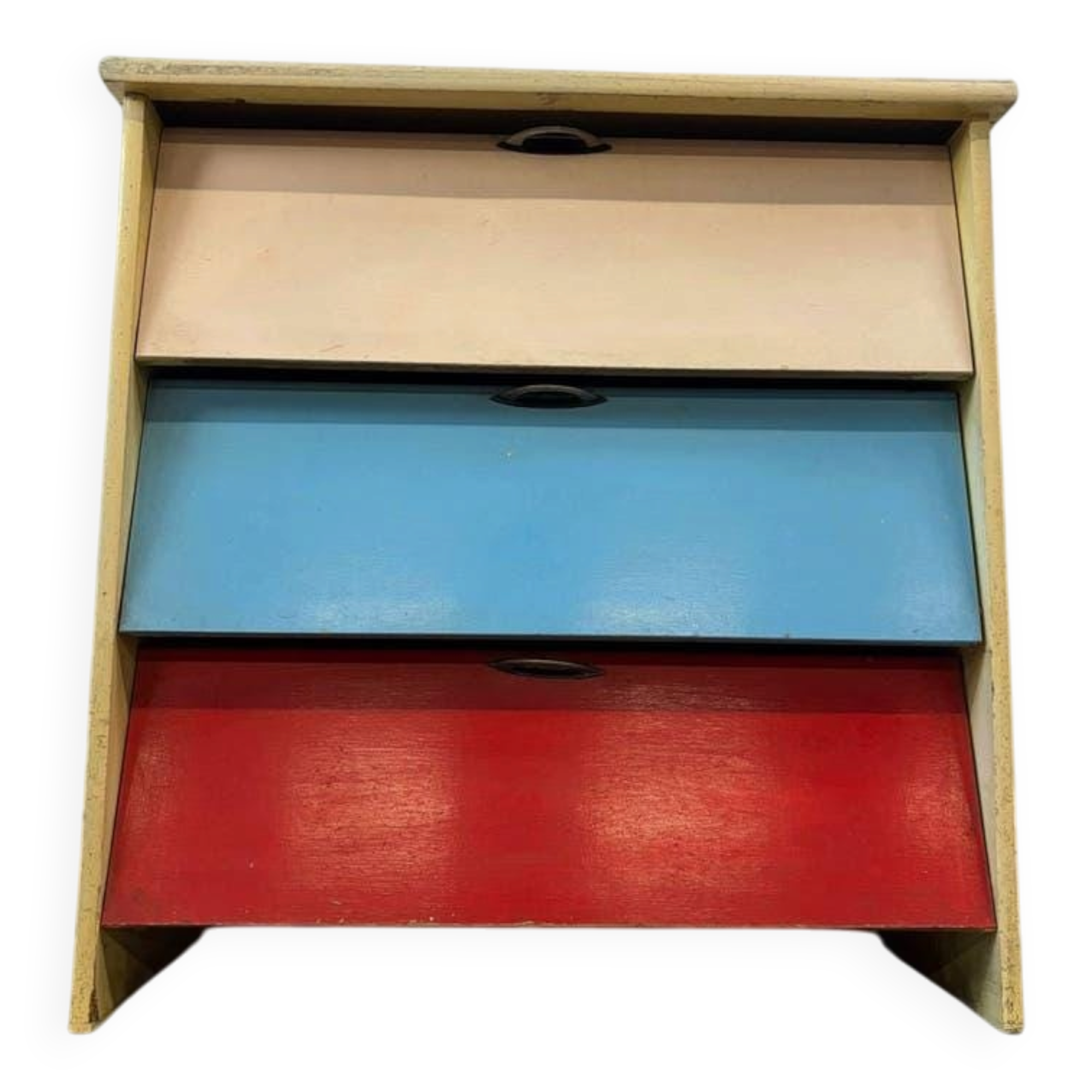 Shoe cabinet / drop-leaf furniture in vintage-coloured wood
