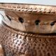 Vintage round embossed copper cachepot / vase by egidio casagrande, italy