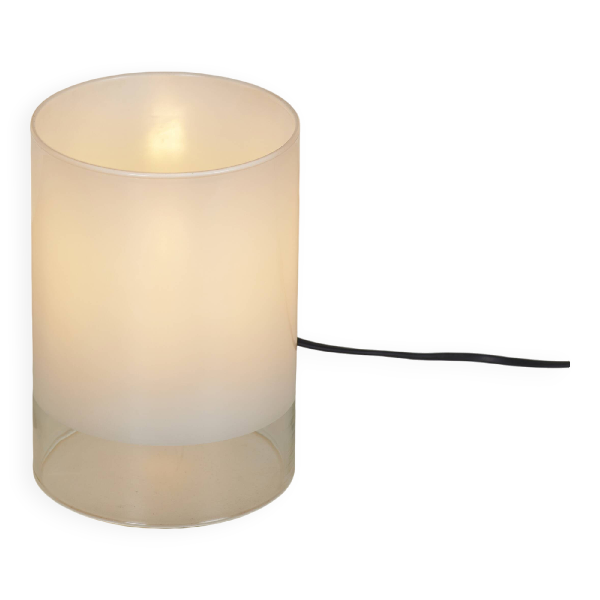 Vintage frosted glass lamp Dlg Guido Rosati Circa 1980