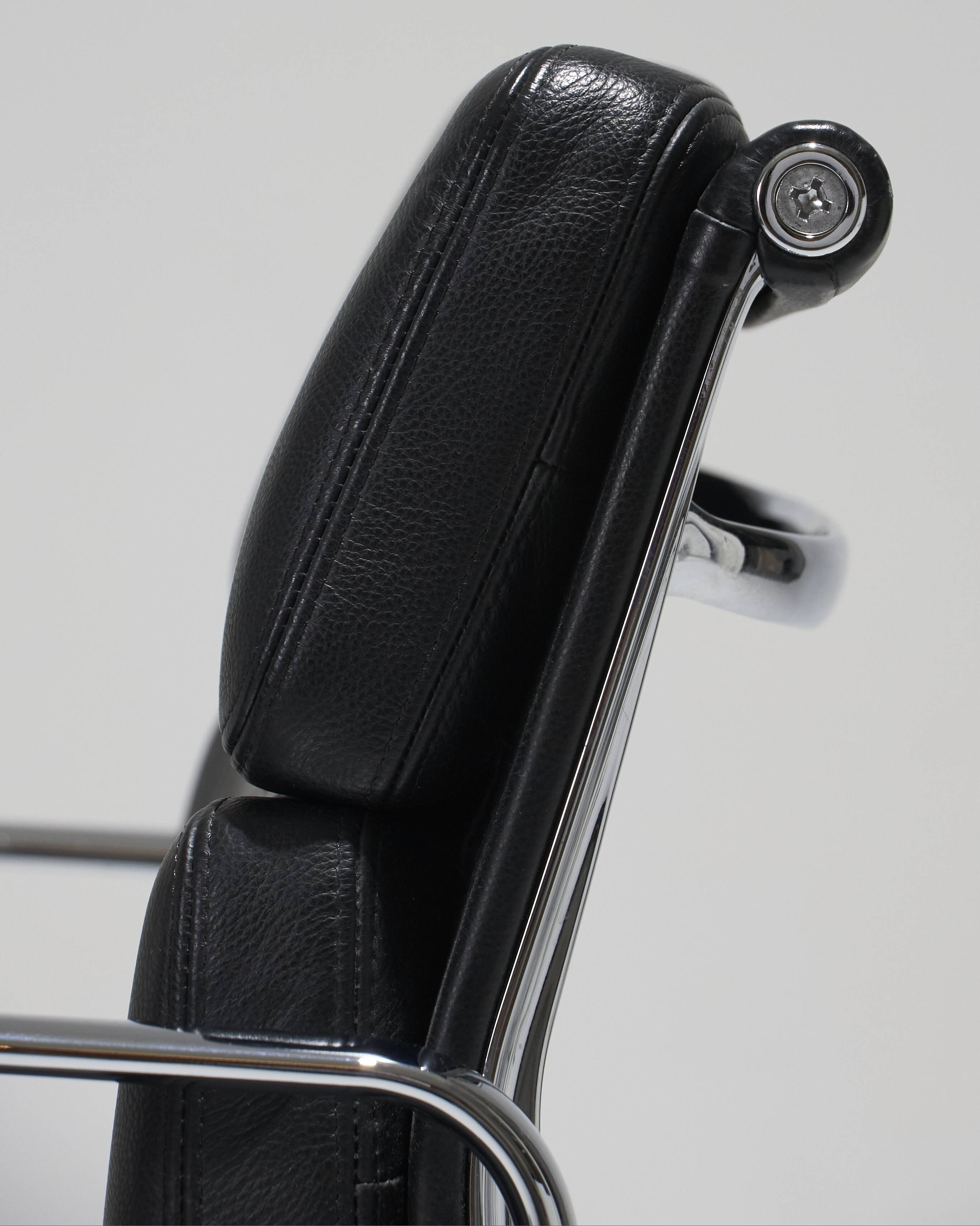 CHARLES EAMES "SOFT PAD EA 208" LEATHER ARMCHAIR, 1960s