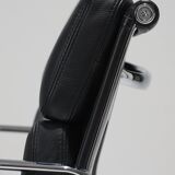 CHARLES EAMES "SOFT PAD EA 208" LEATHER ARMCHAIR, 1960s