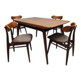 Dutch vintage design dining set table chairs Louis van Teeffelen Webe