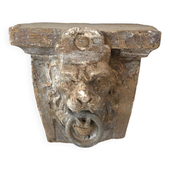 Wall decoration old lion head plaster