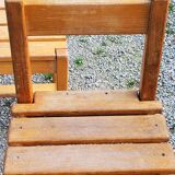 Set de 4 chaises des années 70 brutalistes en chêne