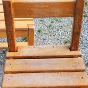 Set of 4 70s brutalist oak chairs