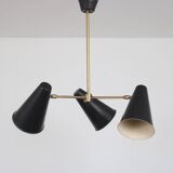 1950s Hanging lamp with 3 shades from the Netherlands