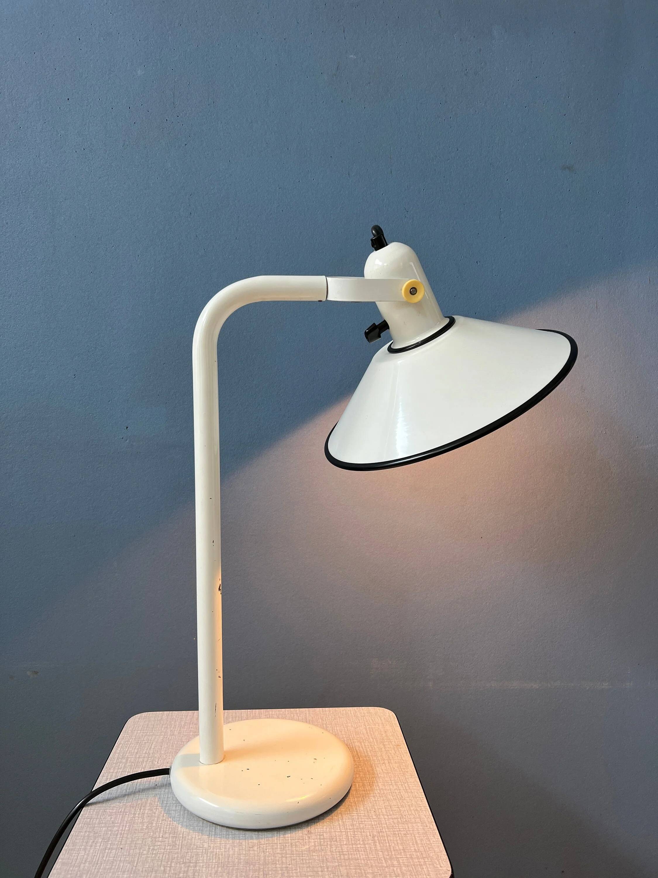 Anvia white desk lamp - mid-century table lamp - vintage desk lamp