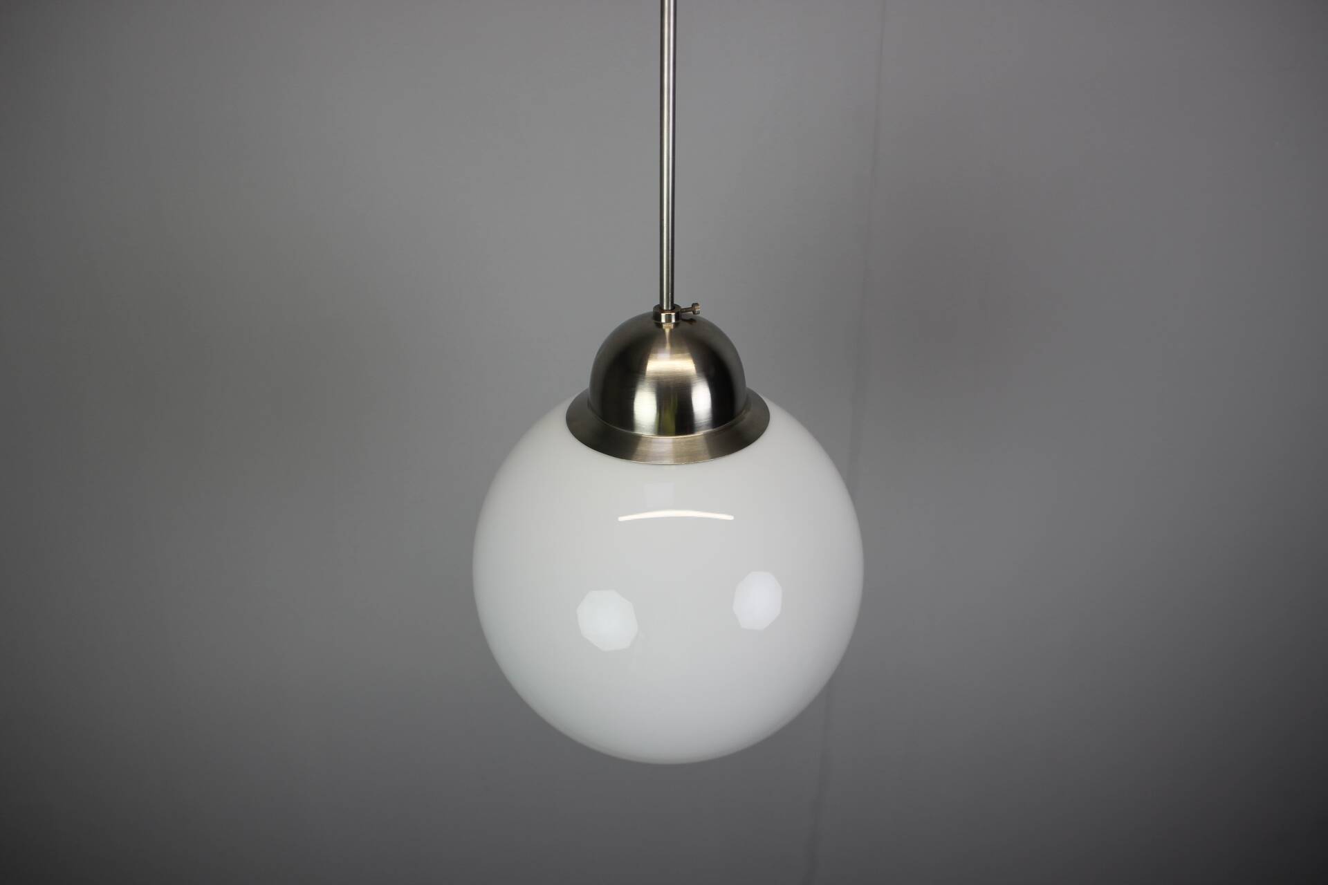 Suspended globe chandelier in glass Art Deco, Europe, 1930s