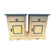 Beige and blue bedside pairs