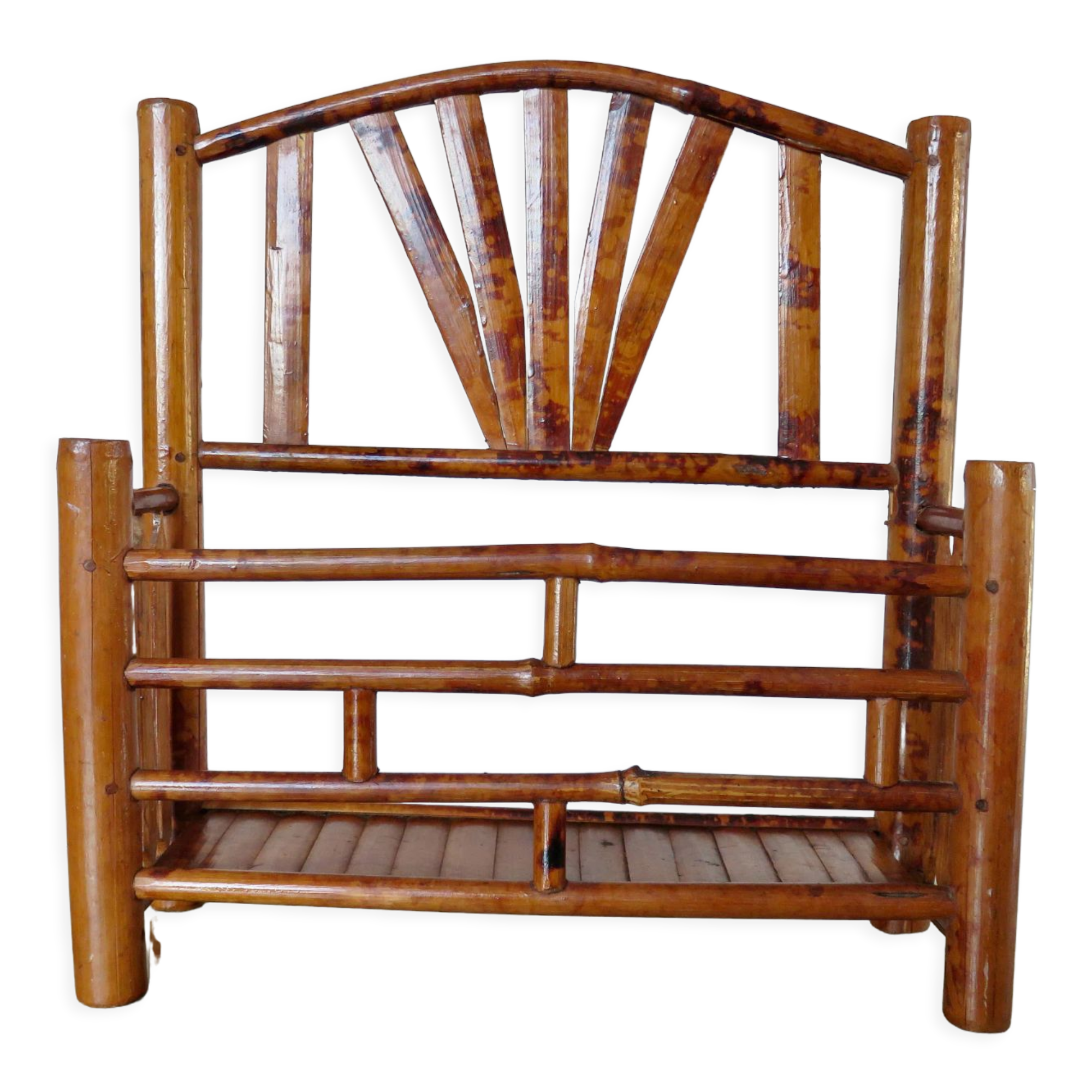 Letter holder, wall mail rack in bamboo 60s 70s