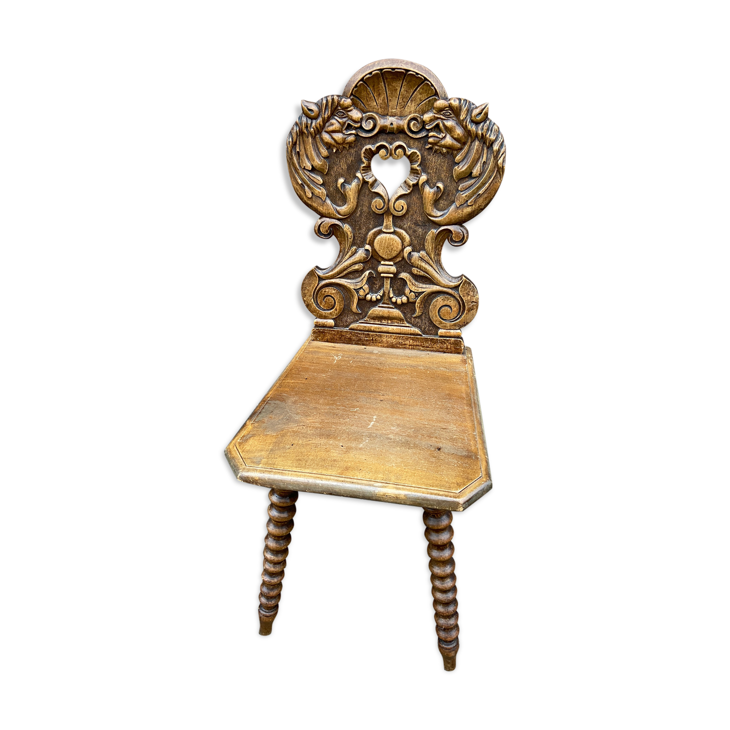 Alsatian chair renaissance mythology vintage of grotesque period 1950