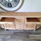 Low buffet in renovated solid cherry wood – Revisited Louis XV style – 250 cm