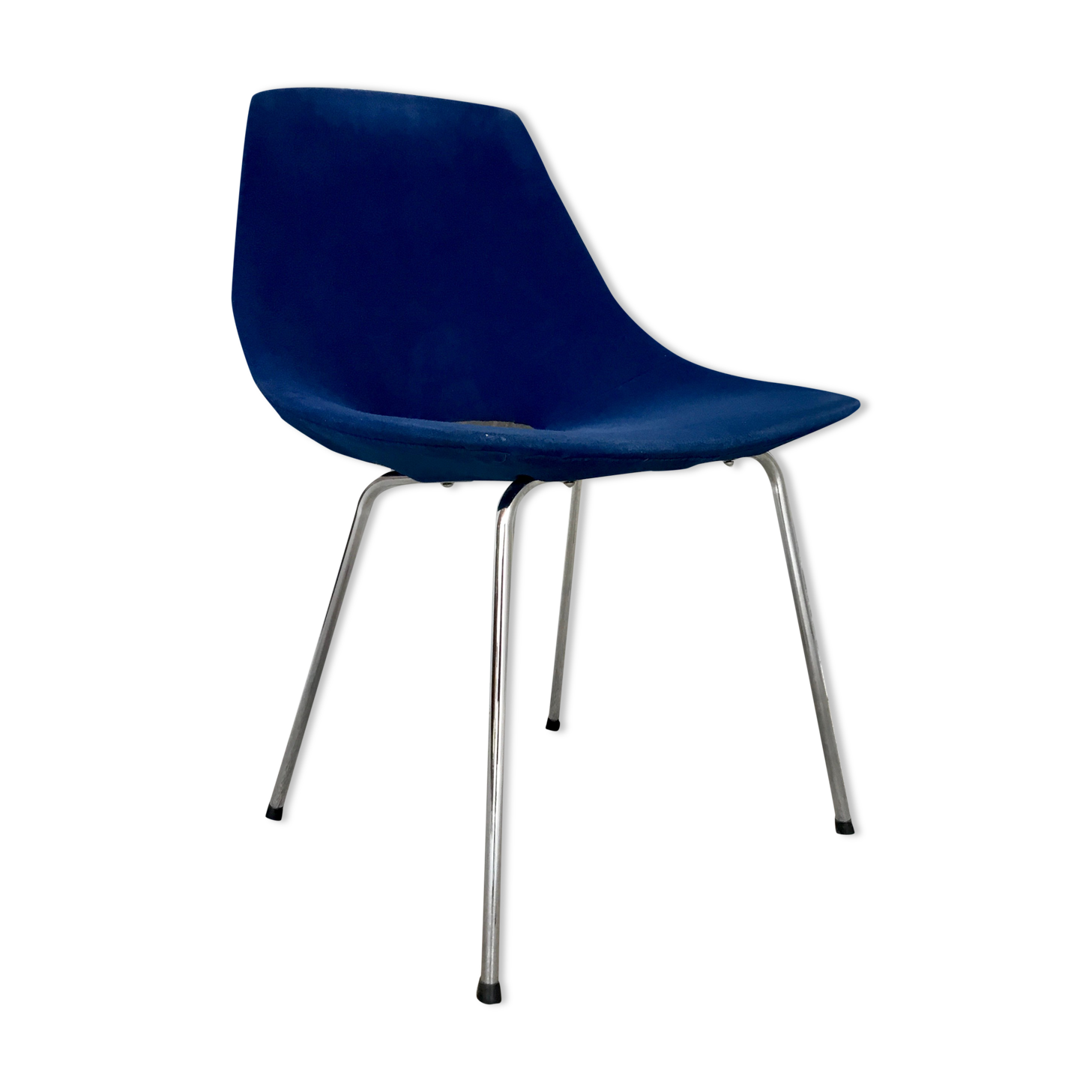 Barrel chair by Pierre Guariche - stainless steel base