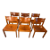 Vintage elm and leather chairs by Maison Regain, 1970s, set of 6.