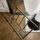 Magazine rack in the style of Jacques Adnet, bamboo model in brass.